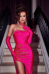 Portia and Scarlett PS23208 Long One Shoulder Beaded Prom Gown