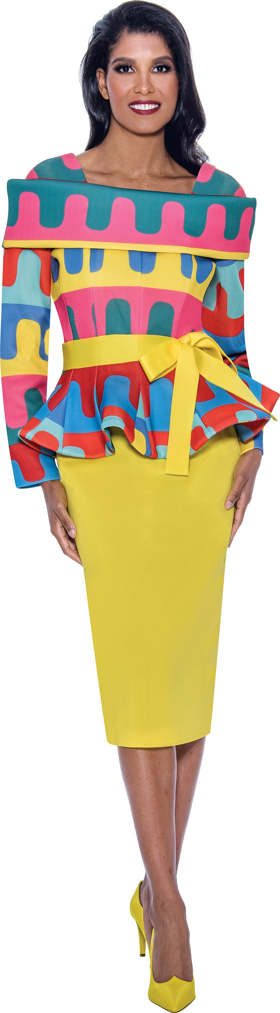 Divine Apparel SL1902W Plus Size Midi Mother of the Bride Dress