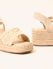 Broderie Detail Platform Sandals