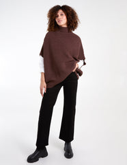 High Neck Oversized Ribbed Tabard Jumper