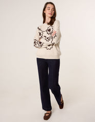 Floral Embroidery Detailed Jumper