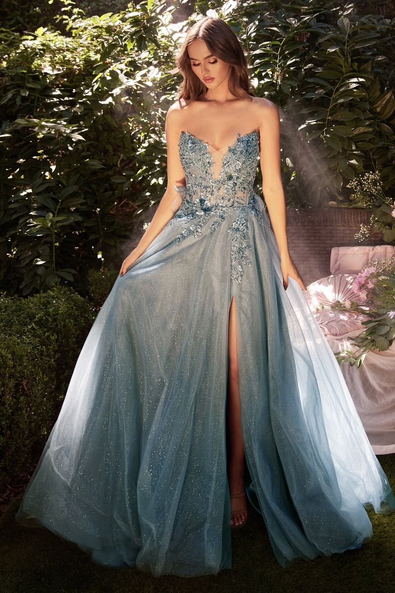 Andrea & Leo A1303 Long Glitter A Line Formal Prom Dress