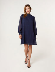 High Neck Shift Dress