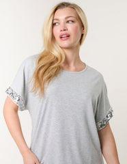 Sequin Trim Oversized Top