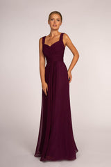 Chiffon Ruched Bridesmaid Long Formal Dress