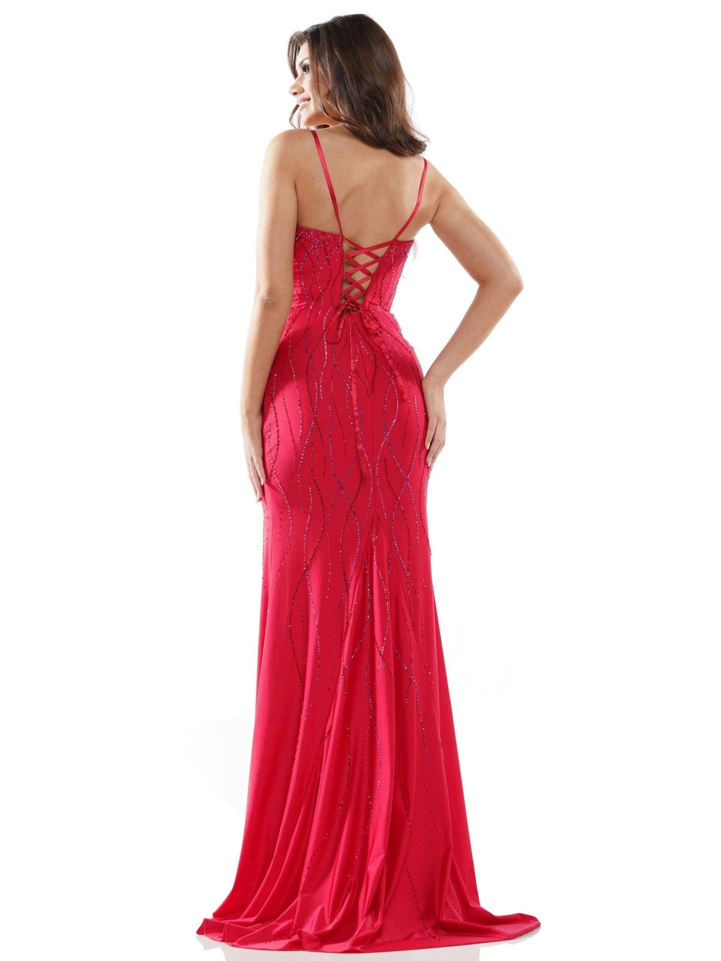 Formal Long Spaghetti Strap Dress by Colors G1052