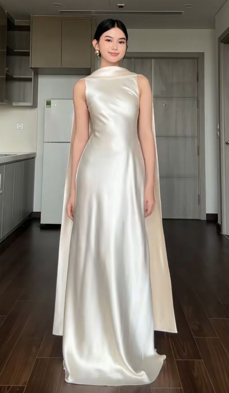 Chic Sheath Scoop Neck Champagne With Pleated Cape Long Party Women Prom Dresses AB1906