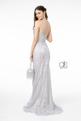 Glitter Mesh Sweetheart Mermaid Long Prom Dress