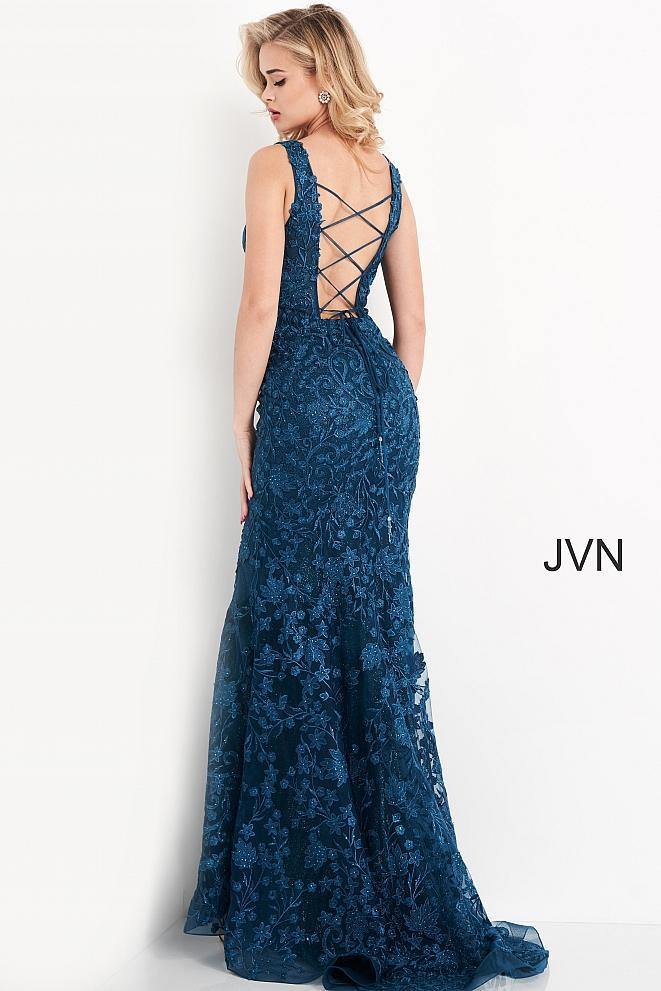 Jovani 04591 Long Sleeveless Lace Mermaid Prom Gown