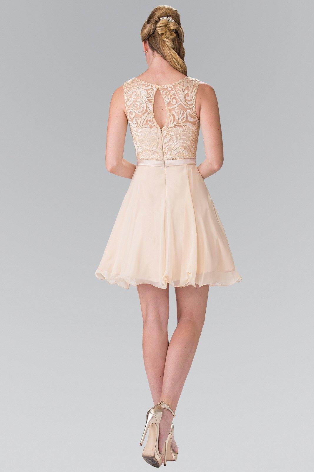 Lace Bodice A Line Short Graduation Dress