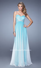 La Femme Strapless A-Line Prom Dress with Beads