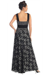 Long Formal Daisy Pattern Lace Prom Dress