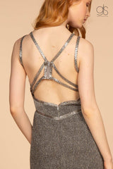Long Open Back Prom Formal Evening Dress