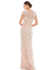 Long Formal Beaded Fringe Dress Beaded Fringe Detail Mac Duggal 4715