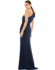 Long Formal One Shoulder Prom Gown One Shoulder Detail Mac Duggal 67858