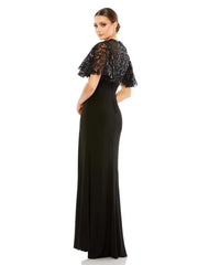 Long Formal Short Sleeve Dress Short Sleeves Mac Duggal 68002