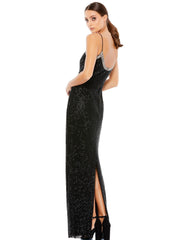 Long Formal Spaghetti Strap Gown by Mac Duggal 93551