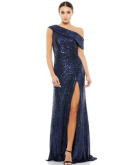 Long One-Shoulder Formal Dress by Mac Duggal 26550