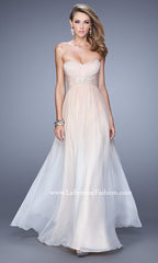 La Femme Strapless A-Line Prom Dress with Beads