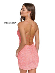 Primavera Couture Short Beaded Prom Dress 3351