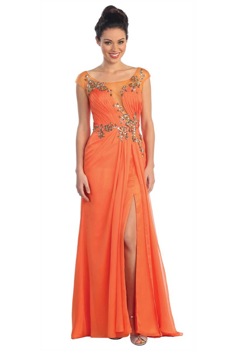 Prom Formal Dress Cap Sleeve Evening Long Gown