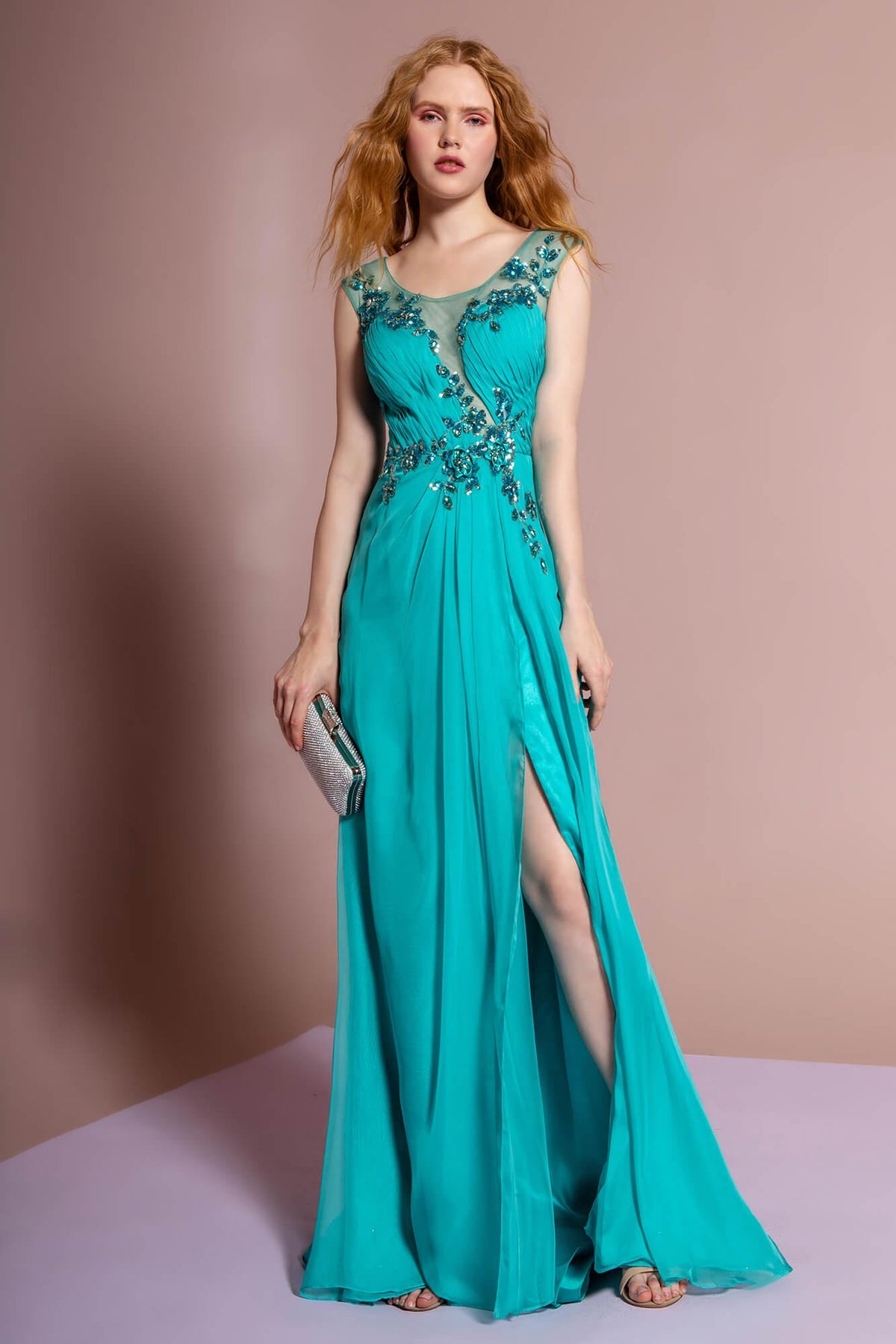 Prom Formal Dress Cap Sleeve Evening Long Gown