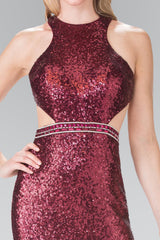 Prom Formal Sequins Long Dress with Side Slit