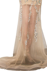 Prom Formal Strapless Sweetheart Sheer Evening Long Dress