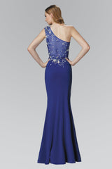 Prom Long Beaded One Shoulder Formal Evening Dress