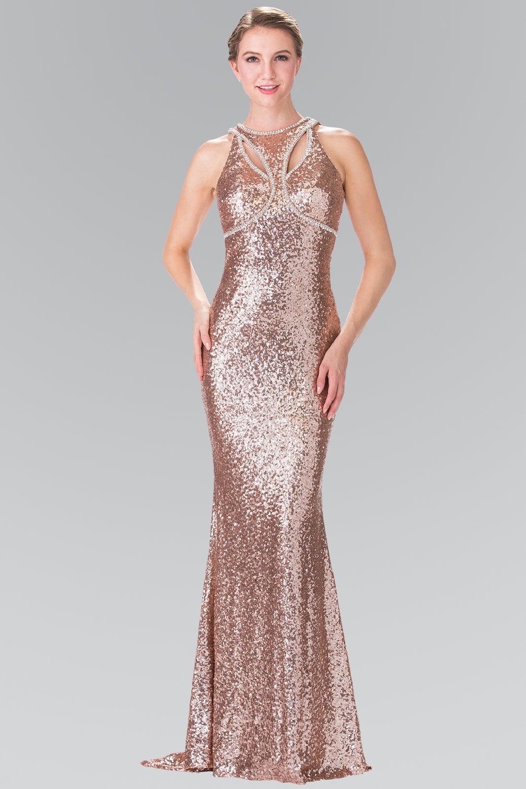 Prom Long Formal Halter Neck Beaded Evening Dress