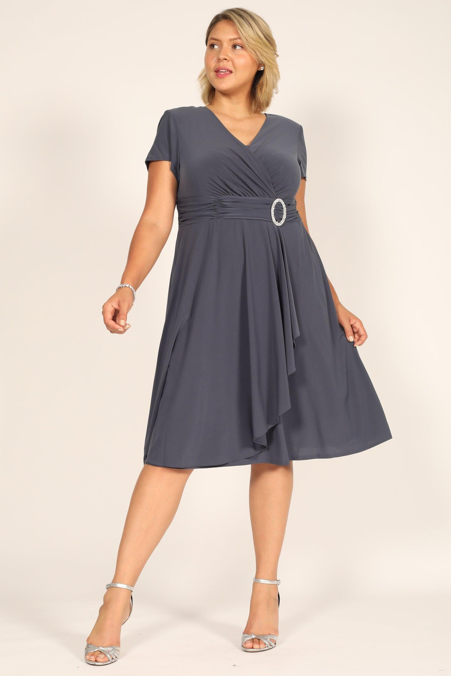 Short Plus Size Dress Black by R&M Richards 1149