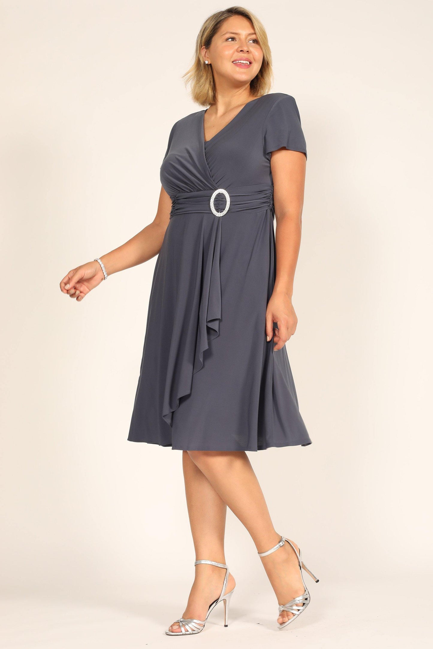 Short Plus Size Dress Black by R&M Richards 1149