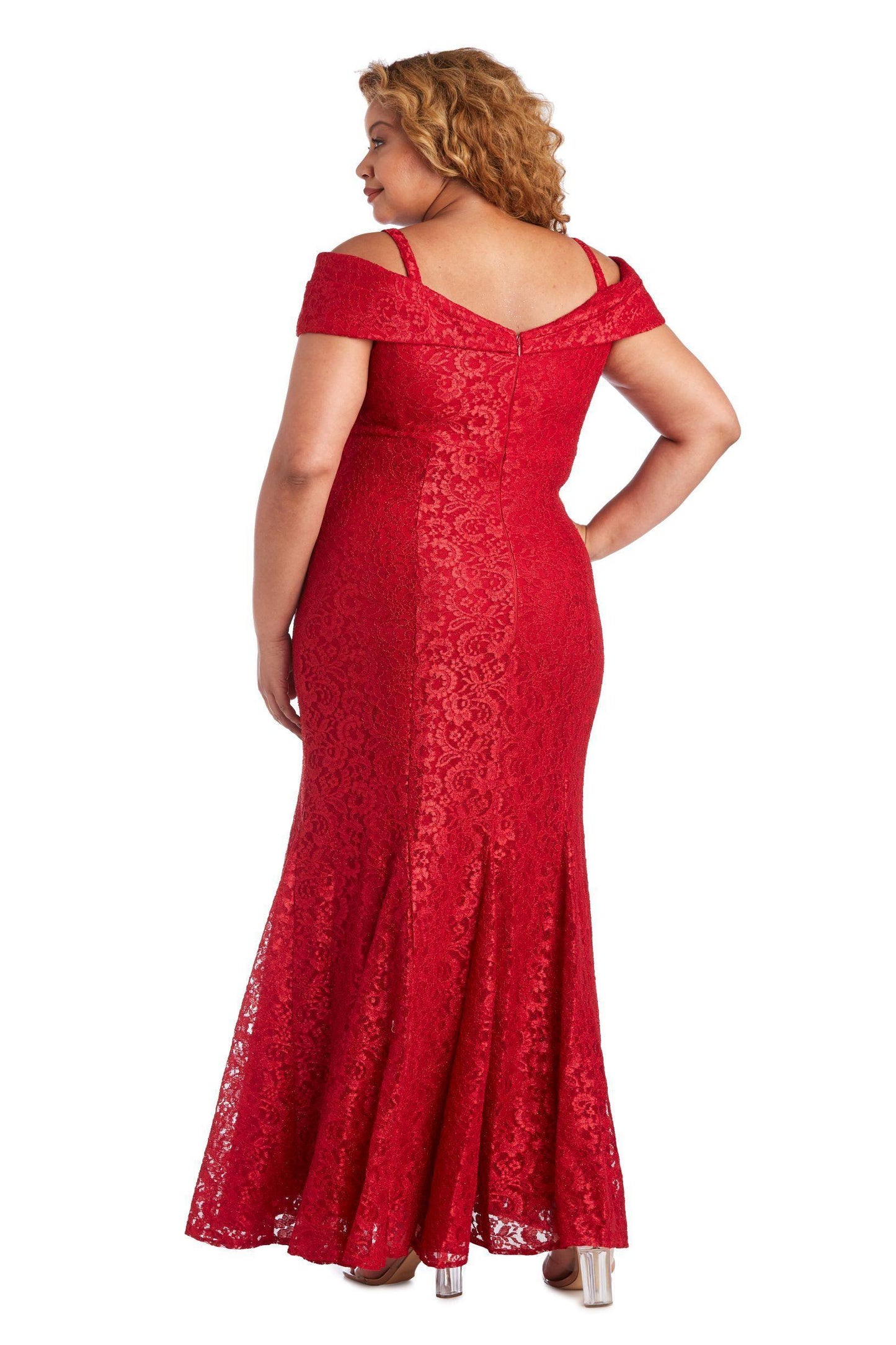 R&M Richards 2047W Formal Plus Size Long Lace Gown