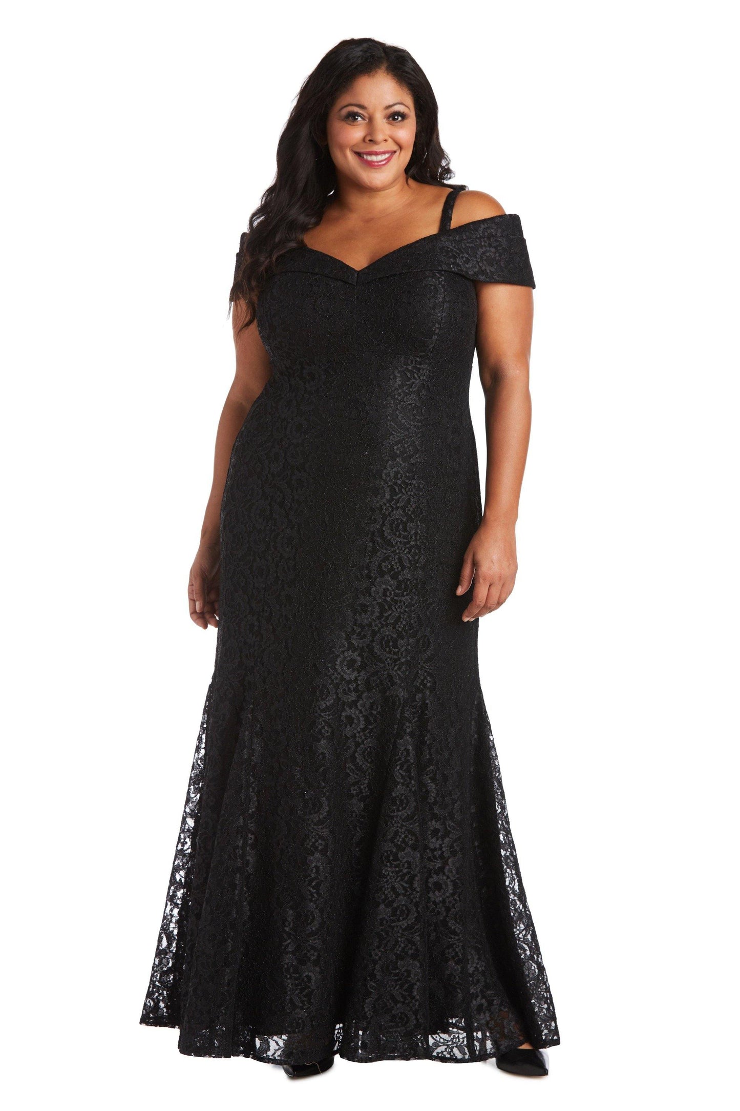 R&M Richards 2047W Formal Plus Size Long Lace Gown
