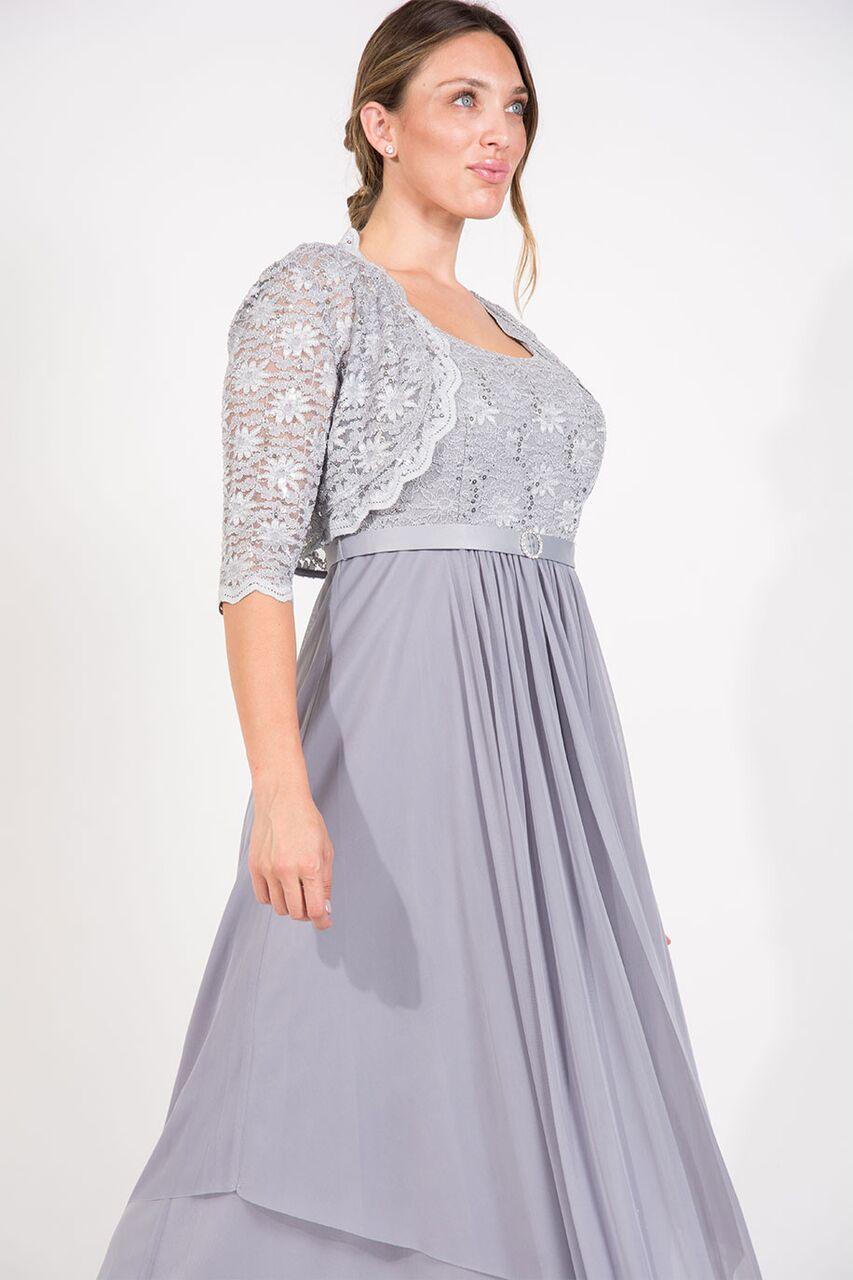 R&M Richards 7300W Plus Size Long Mother of the Bride Formal Jacket Dress